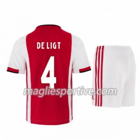 Completo Calcio Ajax Amsterdam Matthijs de Ligt 4 Bambino Divisa Prima 2019/2020